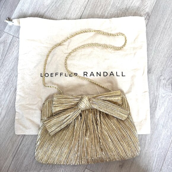 Loeffler Randall Rayne Pleated Bow Frame Clutch - Picture 1 of 4